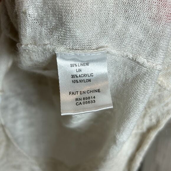 Stella Carakasi Cardigan Size S/M Cropped Lightweight Linen Blend Relaxed - Picture 4 of 9